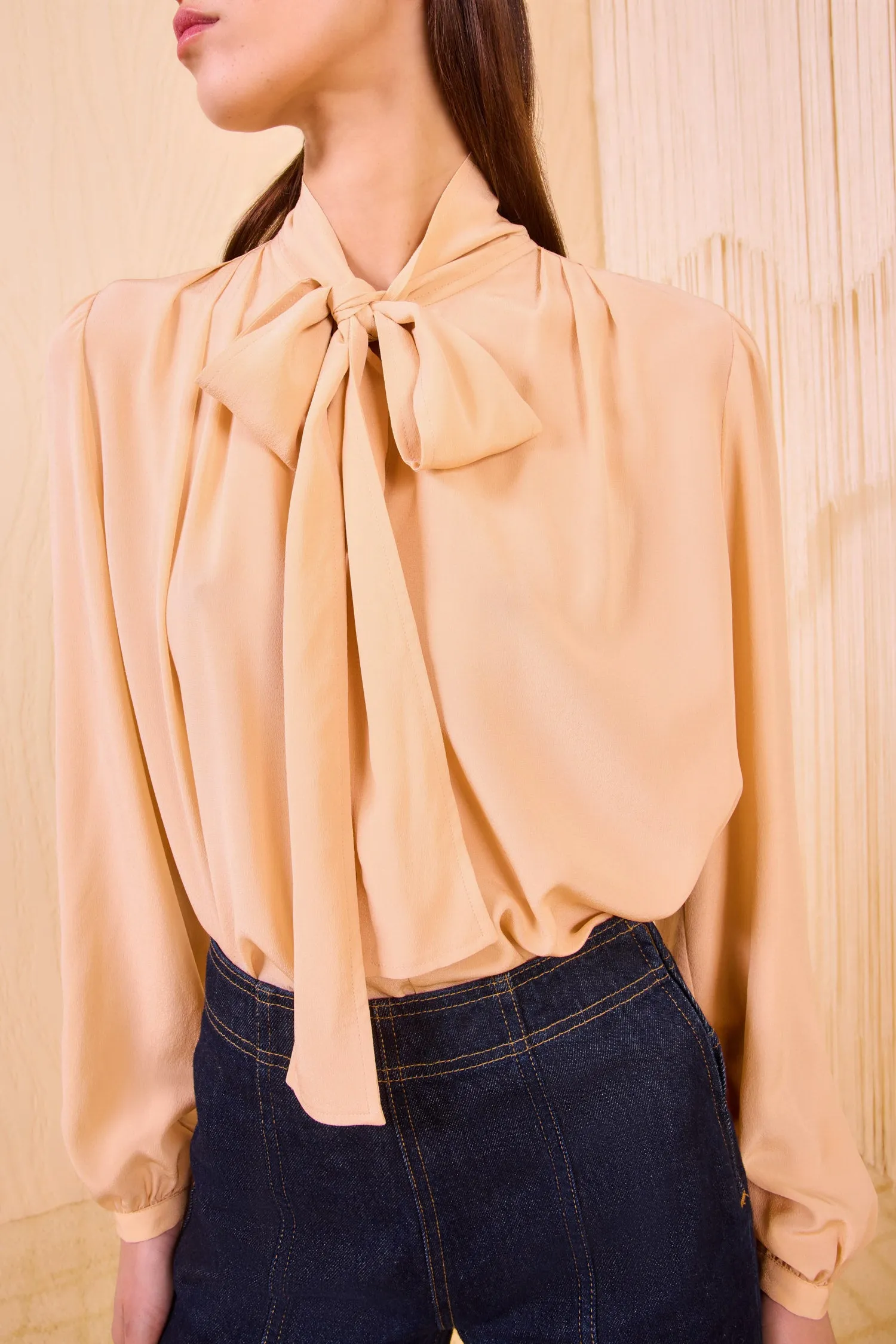 Alistair Necktie Long Sleeve Blouse - Almond Ulla Johnson