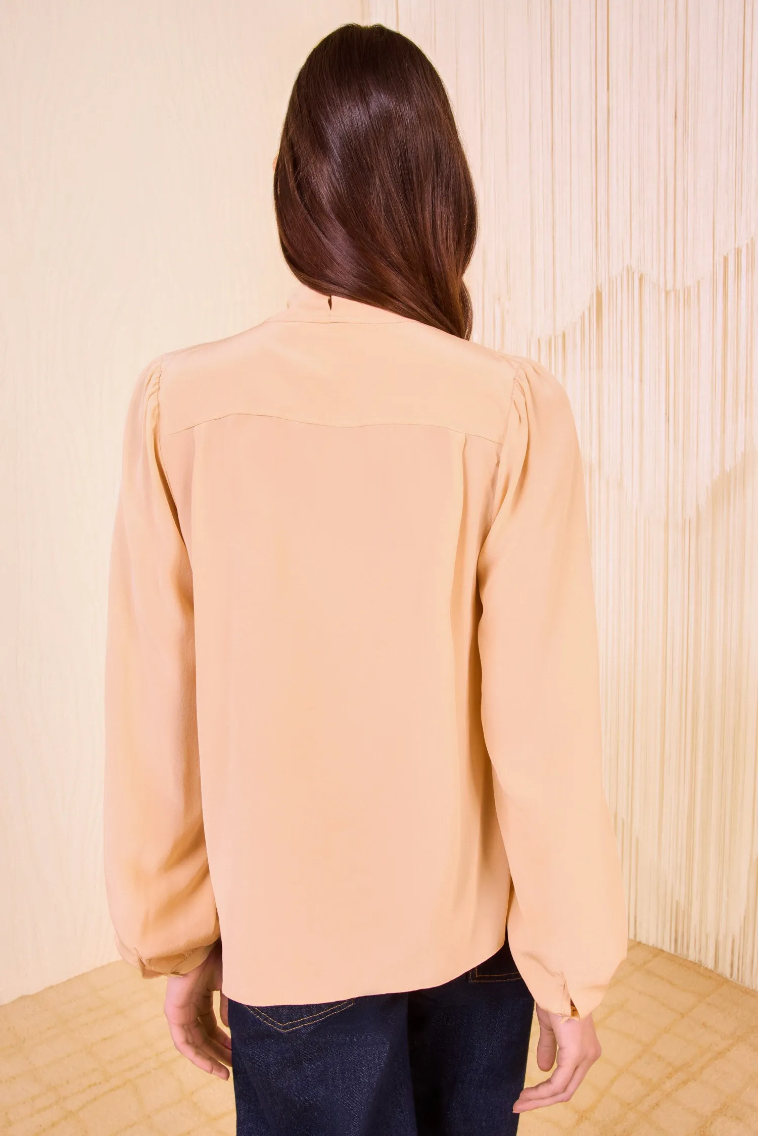 Alistair Necktie Long Sleeve Blouse - Almond Ulla Johnson