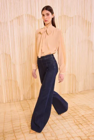 Alistair Necktie Long Sleeve Blouse - Almond Ulla Johnson