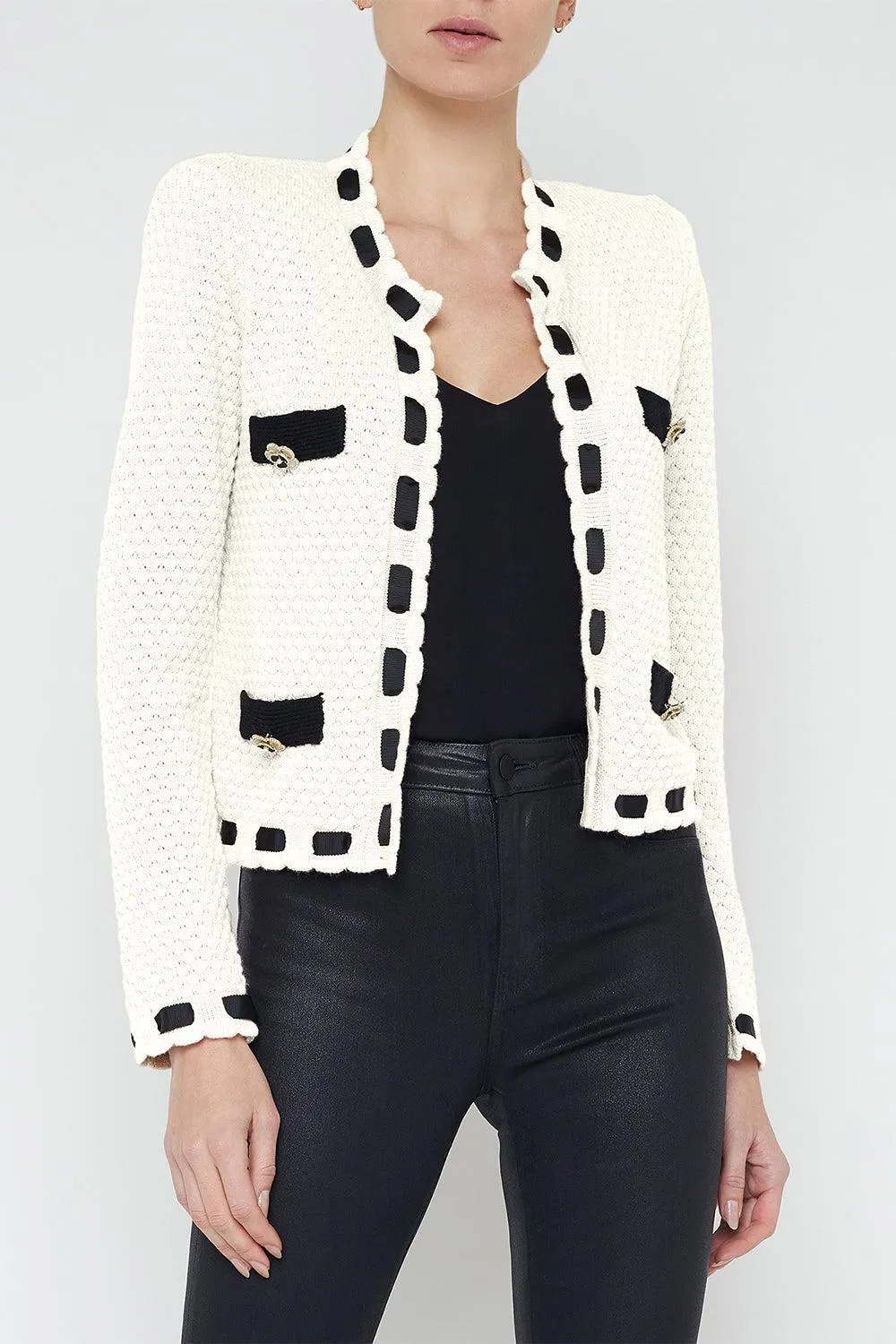 Astor Cardigan - Ivory Black