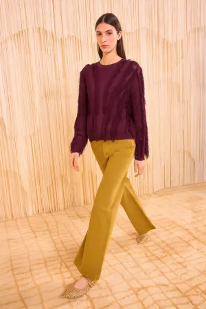 Aubree Long Sleeve Knit Pullover - Mahogany Ulla Johnson