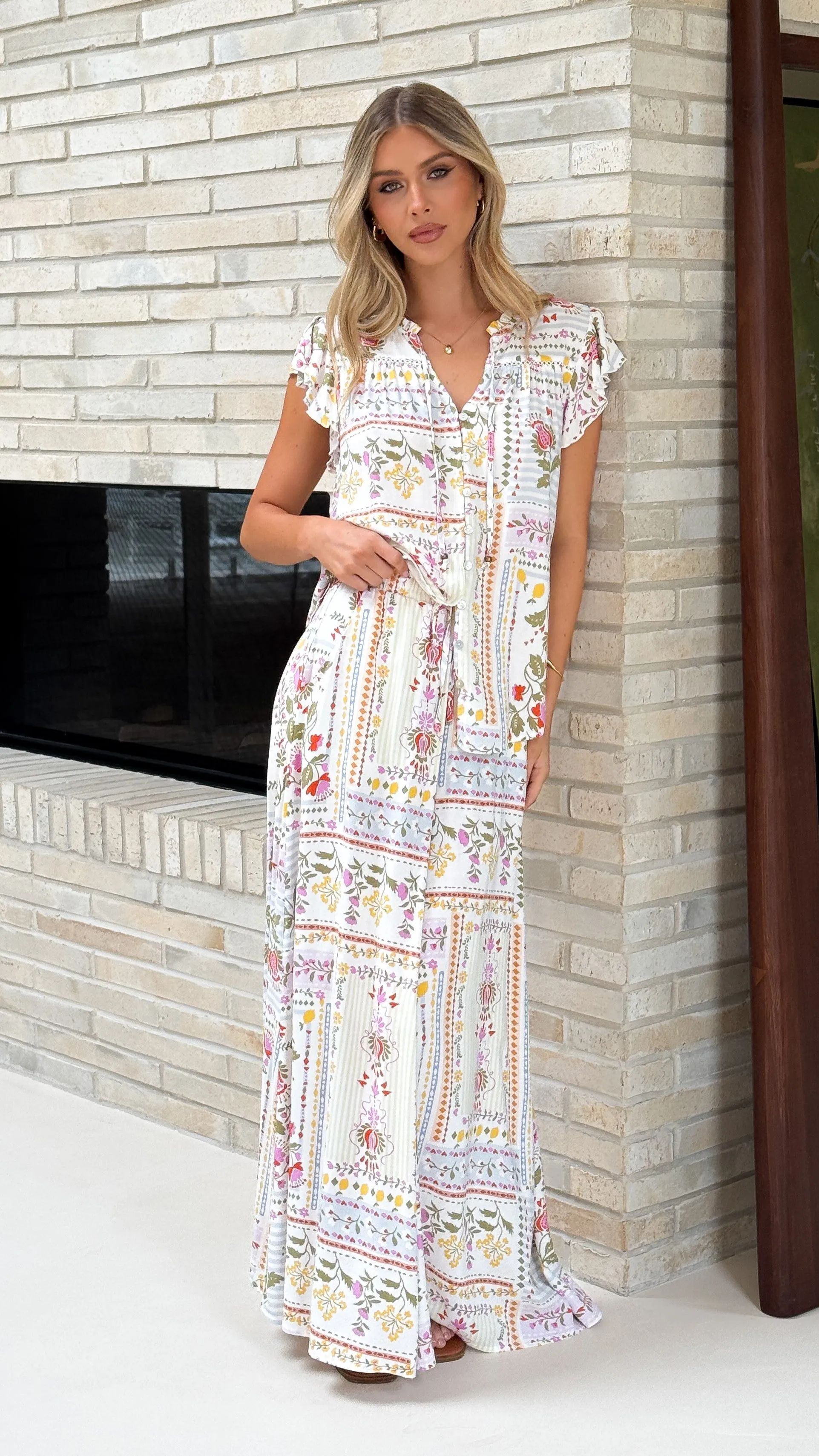 Avery Wide Leg Pants - Leah Print Billy J