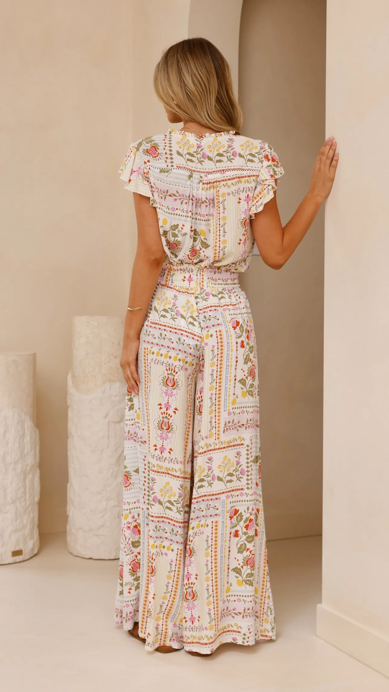 Avery Wide Leg Pants - Leah Print Billy J