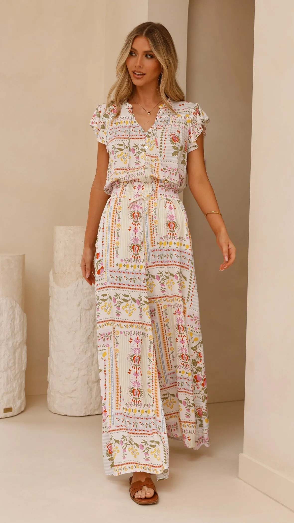 Avery Wide Leg Pants - Leah Print Billy J
