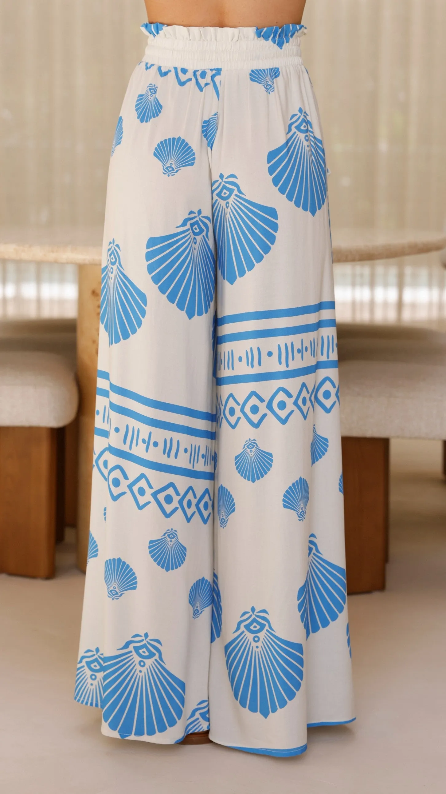 Avery Wide Leg Pants - Sea Shell Billy J