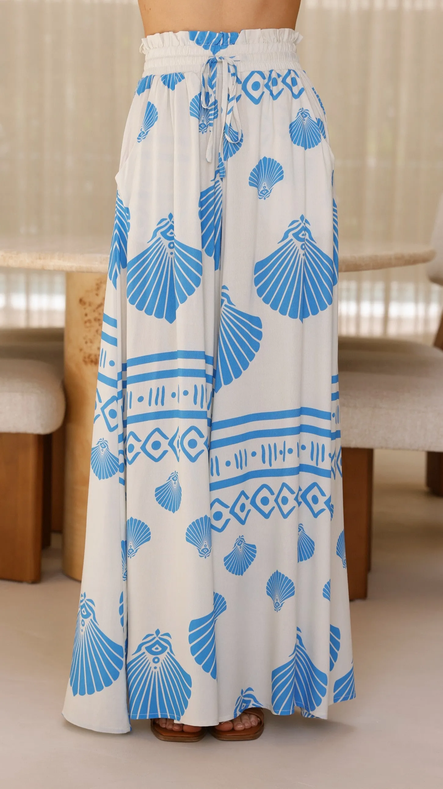 Avery Wide Leg Pants - Sea Shell Billy J