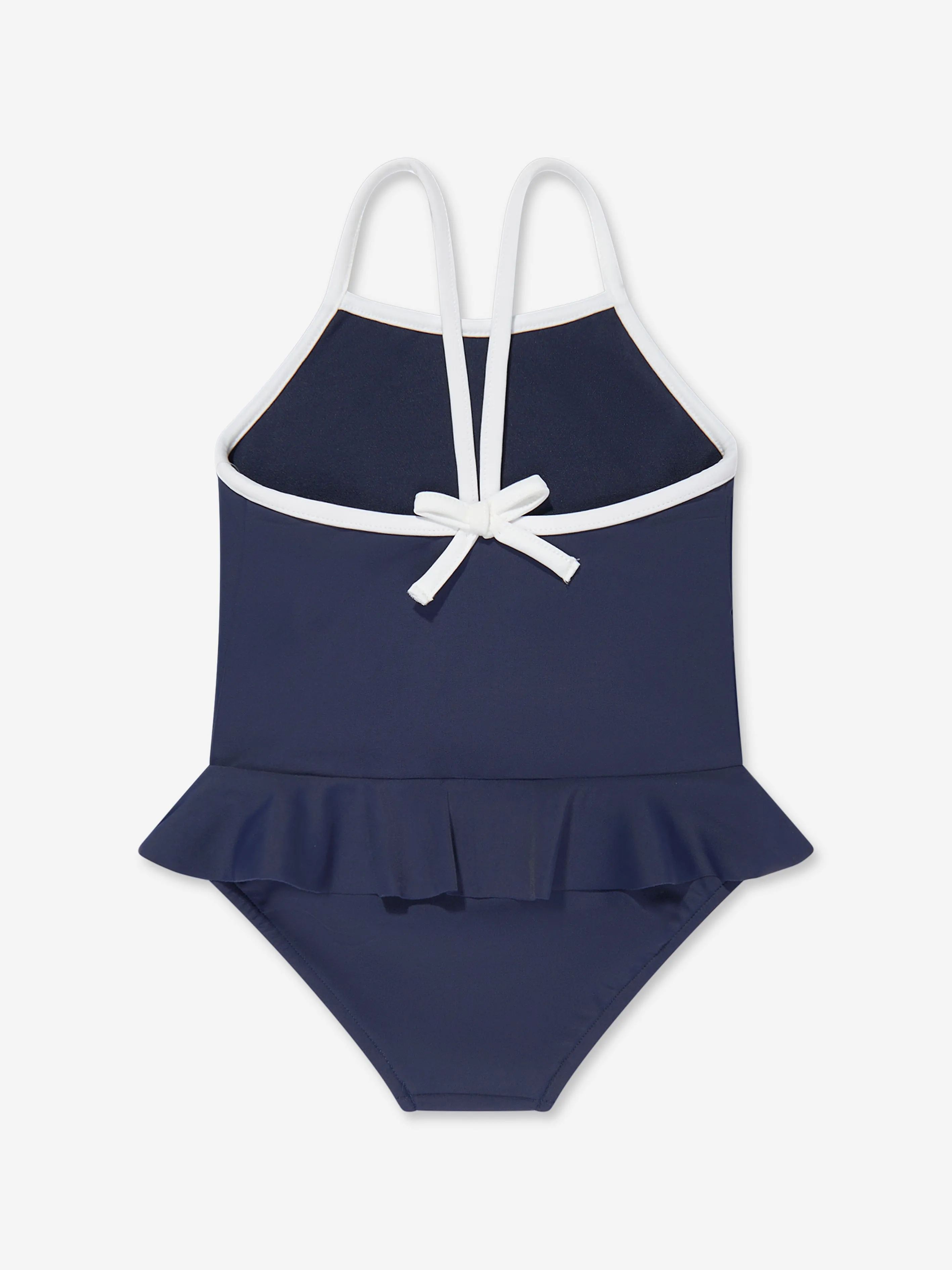 Baby Girls Embroidered Bear Swimsuit in Navy