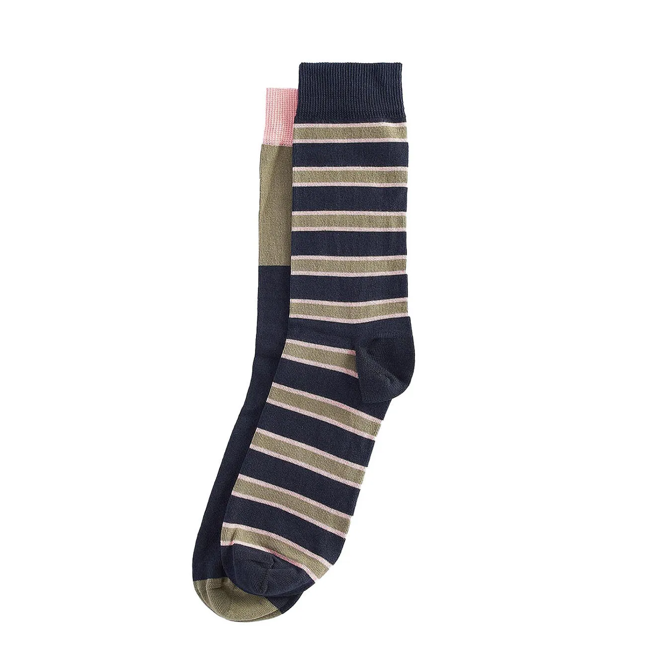 Barbour Colour Block Socks Gift Set Navy / Olive / Pink
