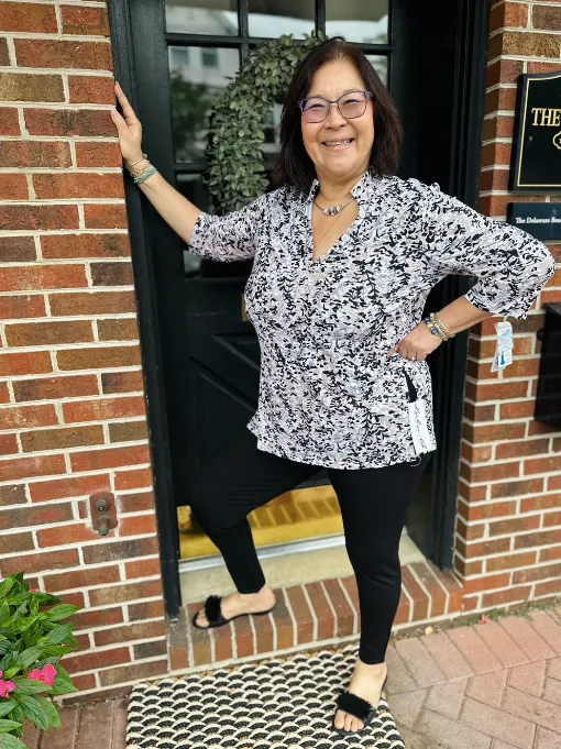 Beach Time by Lulu B Black and Tan Button Tunic