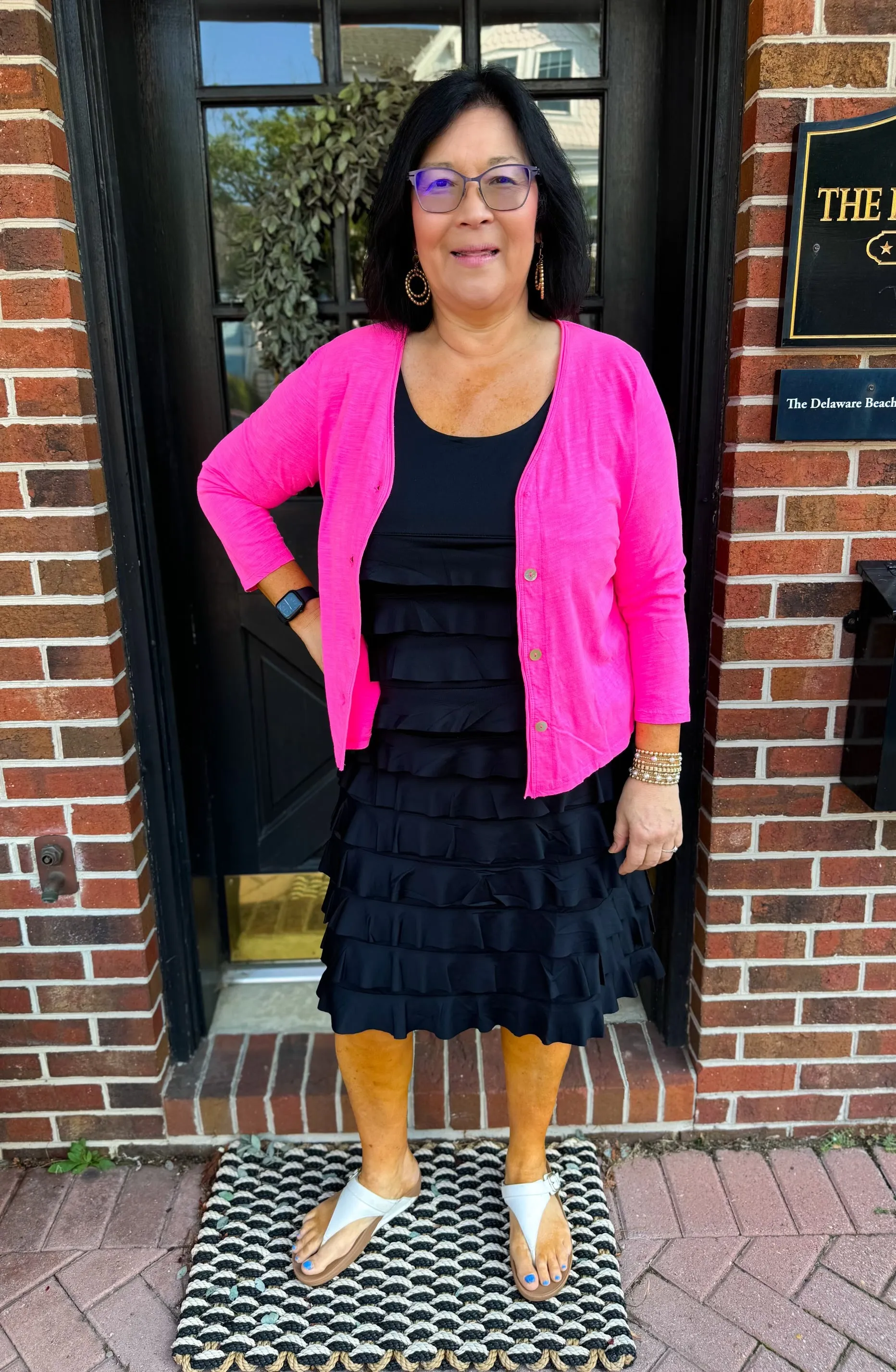 Beachtime by Lulu B Hot Pink Maria Cardigan