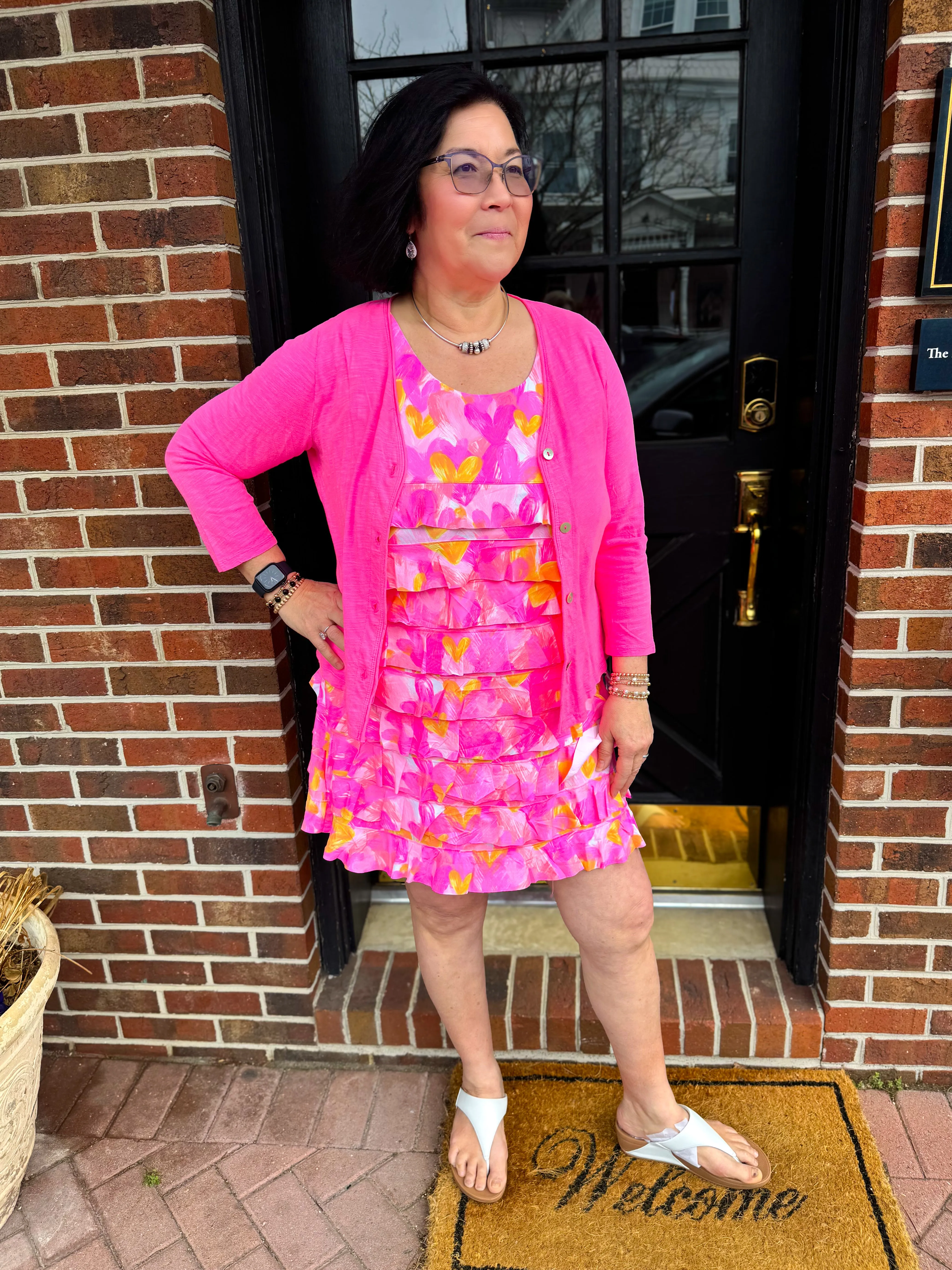 Beachtime by Lulu B Hot Pink Maria Cardigan