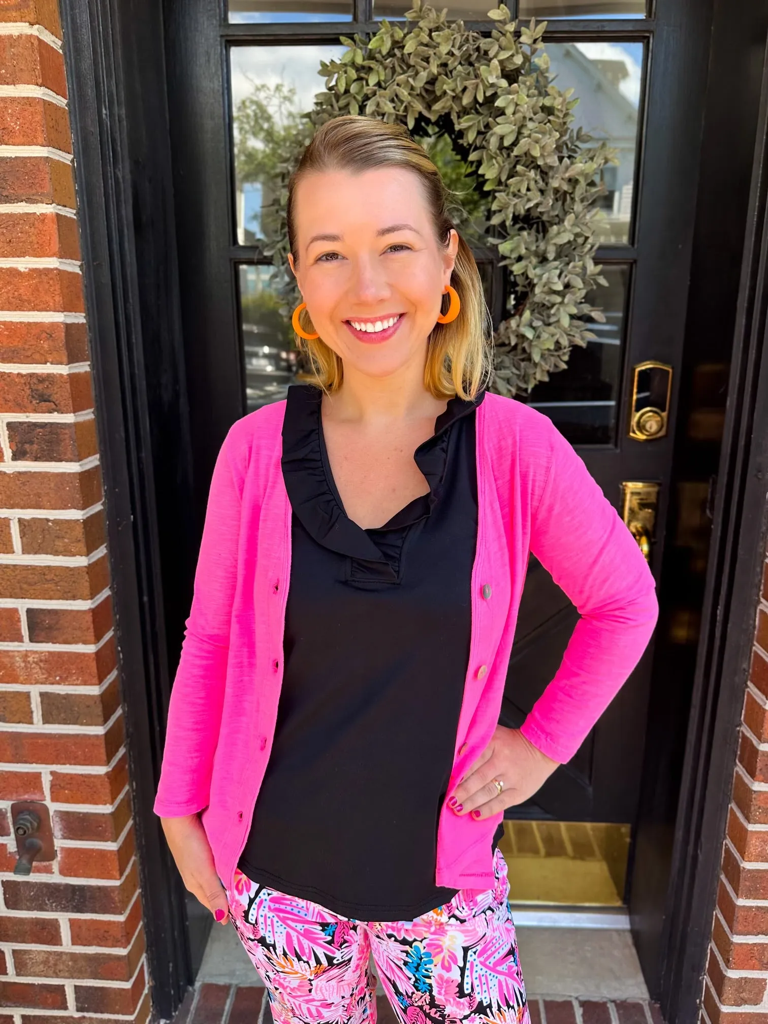 Beachtime by Lulu B Hot Pink Maria Cardigan