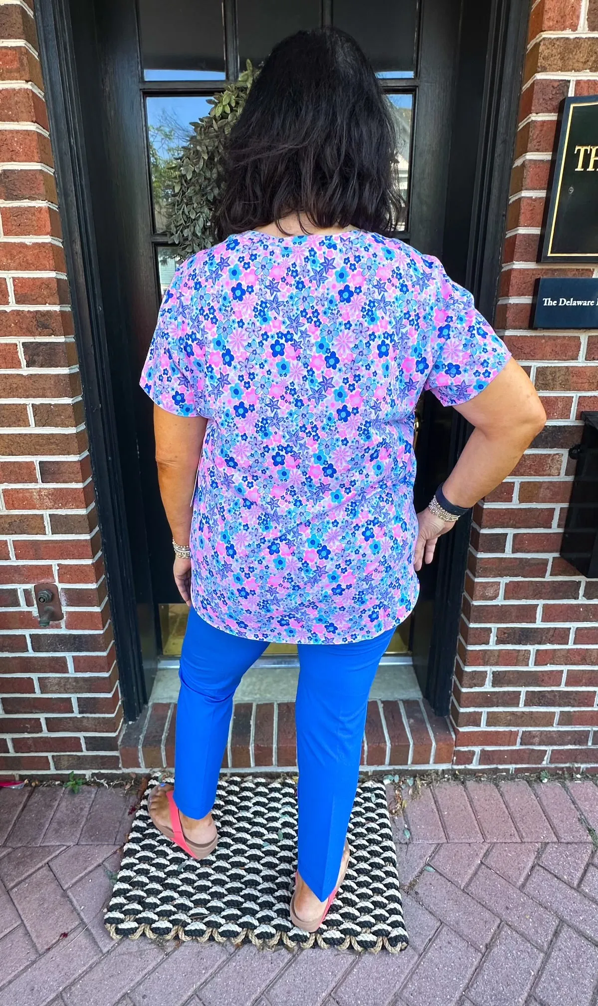 Beachtime by Lulu B Lilac Floral Tiffany Top