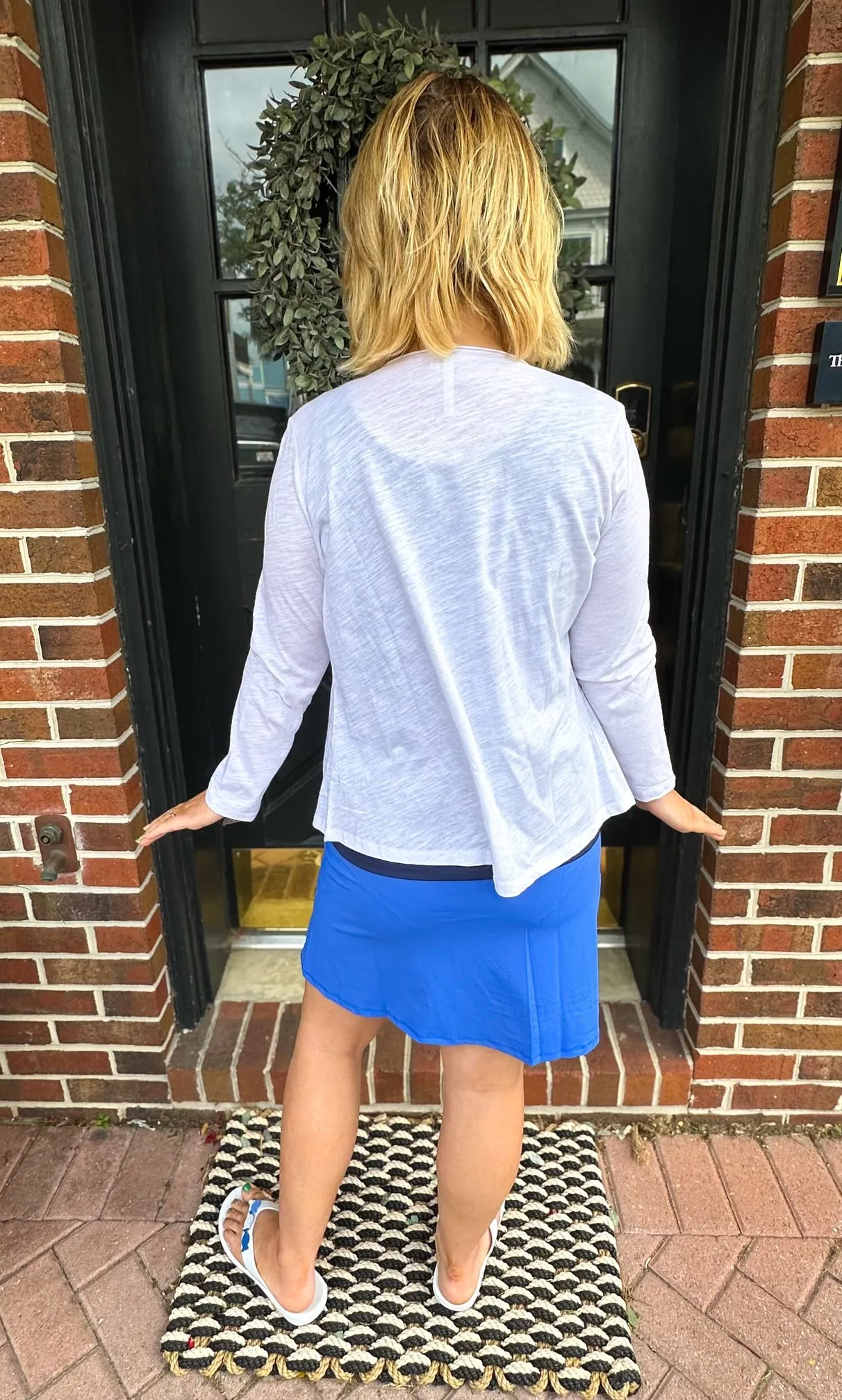 Beachtime by Lulu B White Button Cardigan