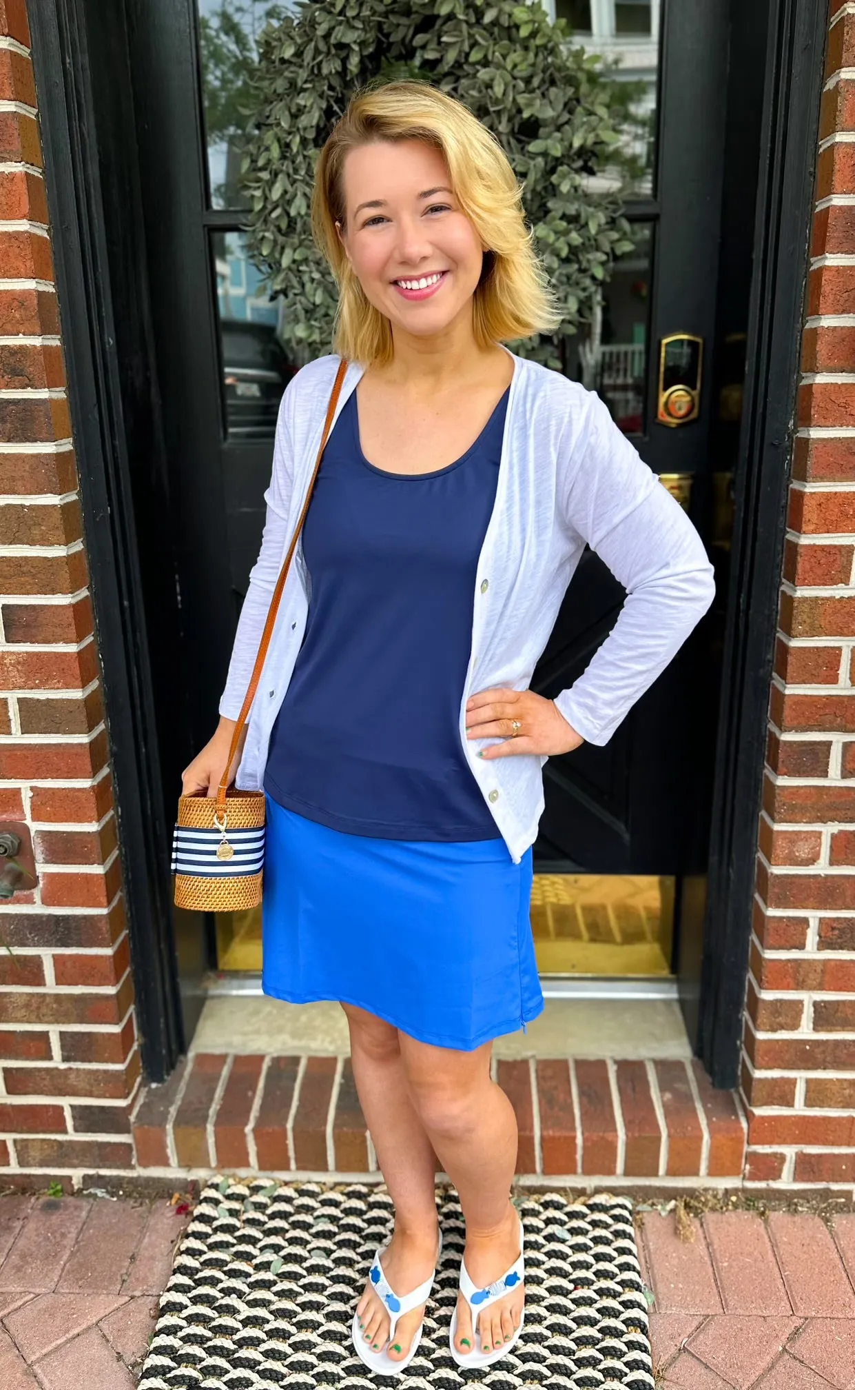 Beachtime by Lulu B White Button Cardigan