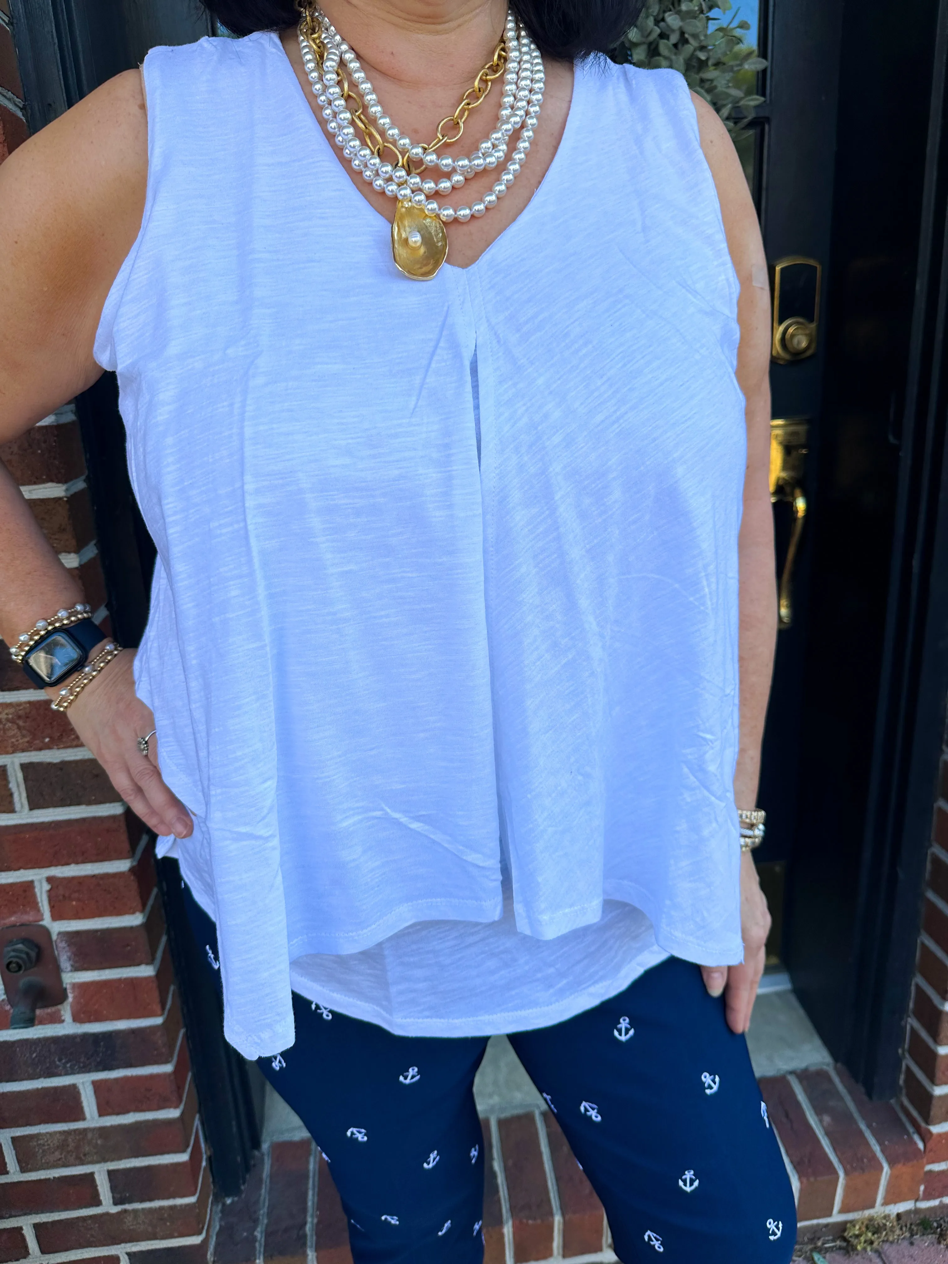Beachtime by Lulu B White Kate Tank
