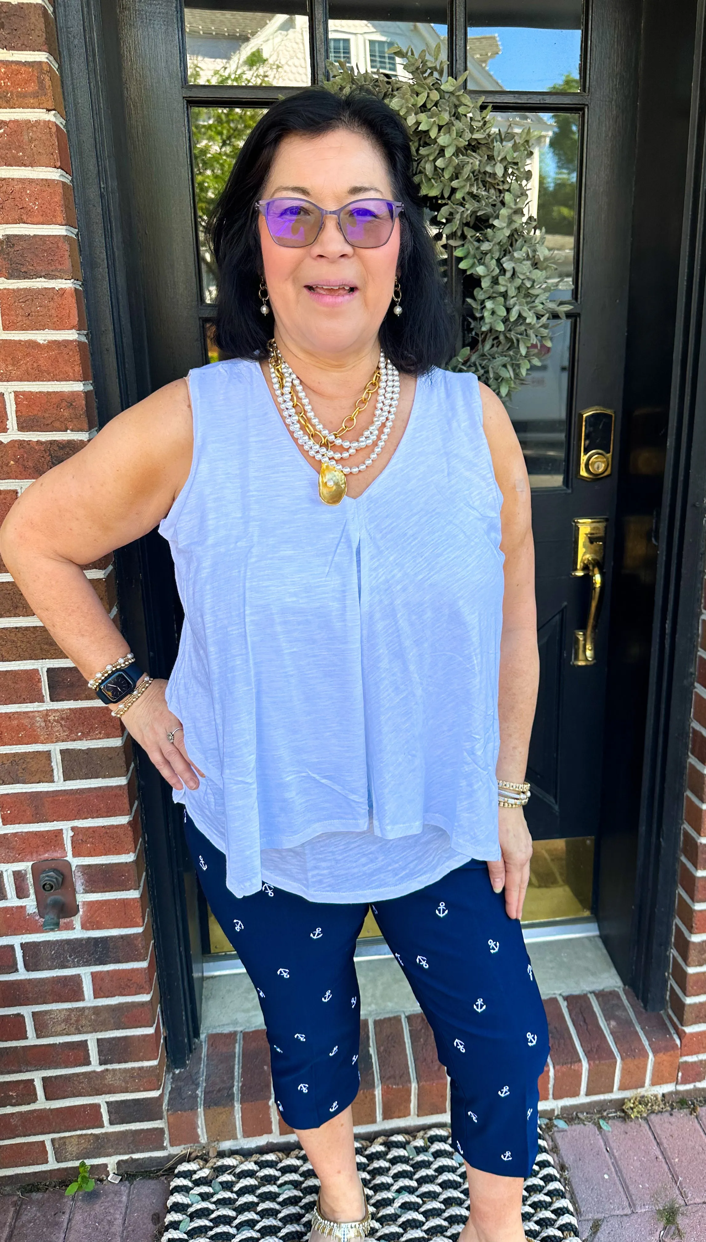 Beachtime by Lulu B White Kate Tank