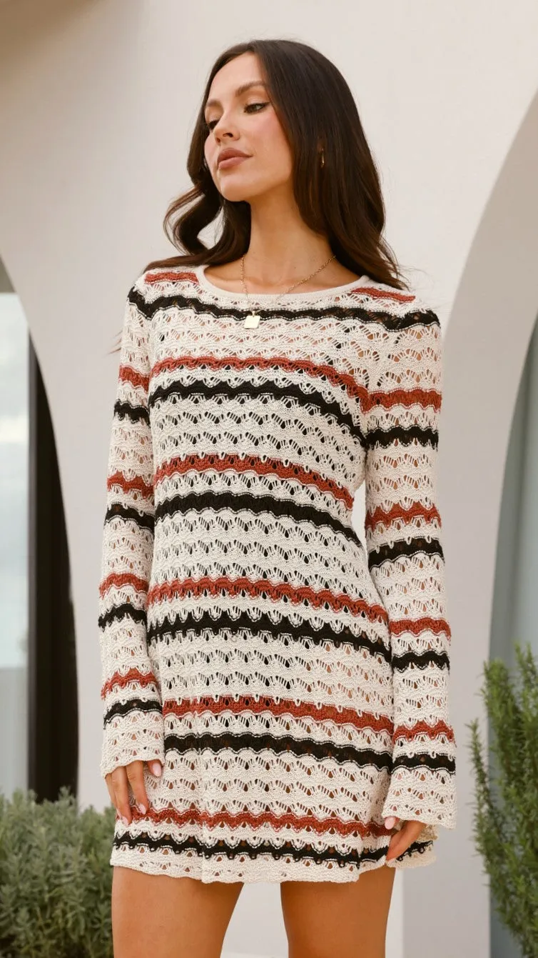 Bron Mini Dress - Natural Stripe Billy J
