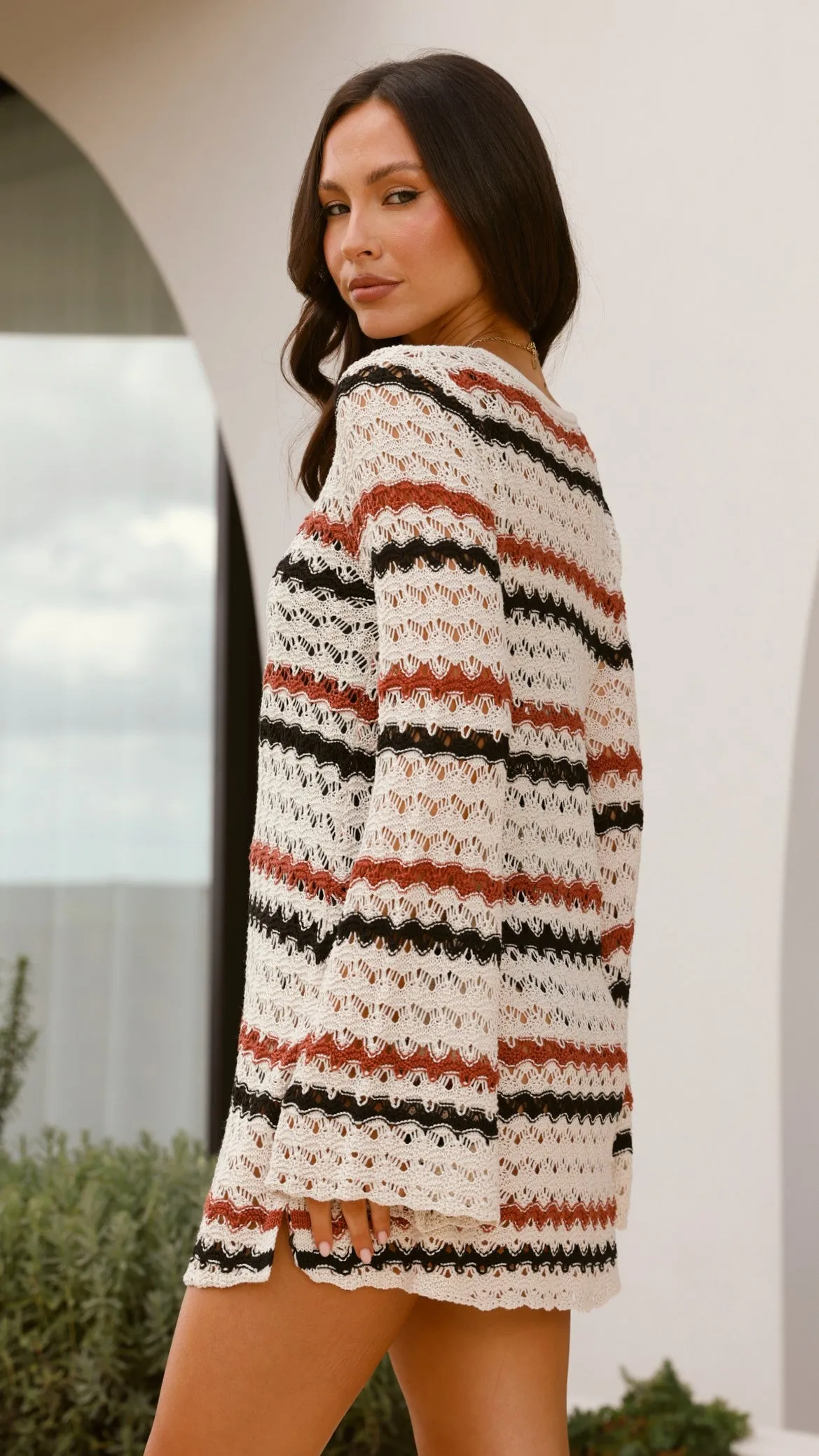 Bron Mini Dress - Natural Stripe Billy J