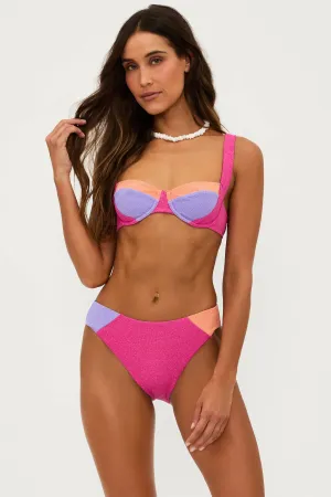 Brooks Top Coral Bay Colorblock Scrunch Beach Riot