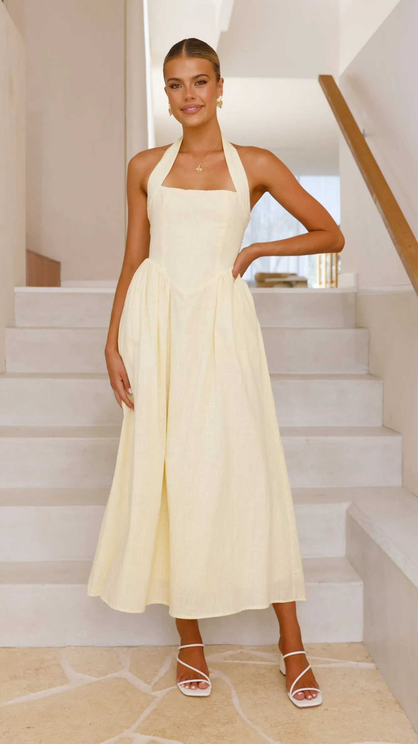 Caden Maxi Dress - Lemon Billy J