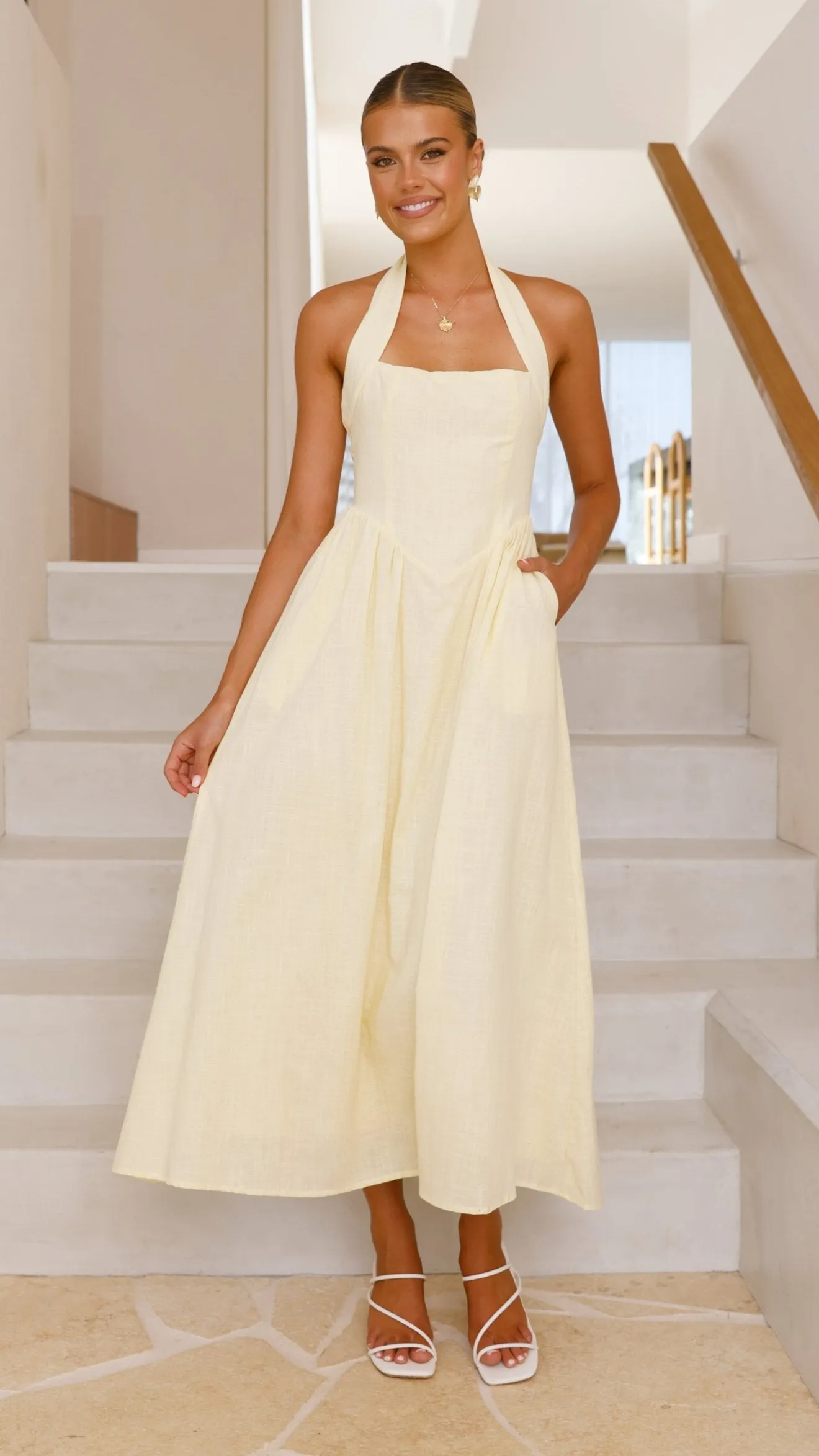 Caden Maxi Dress - Lemon Billy J