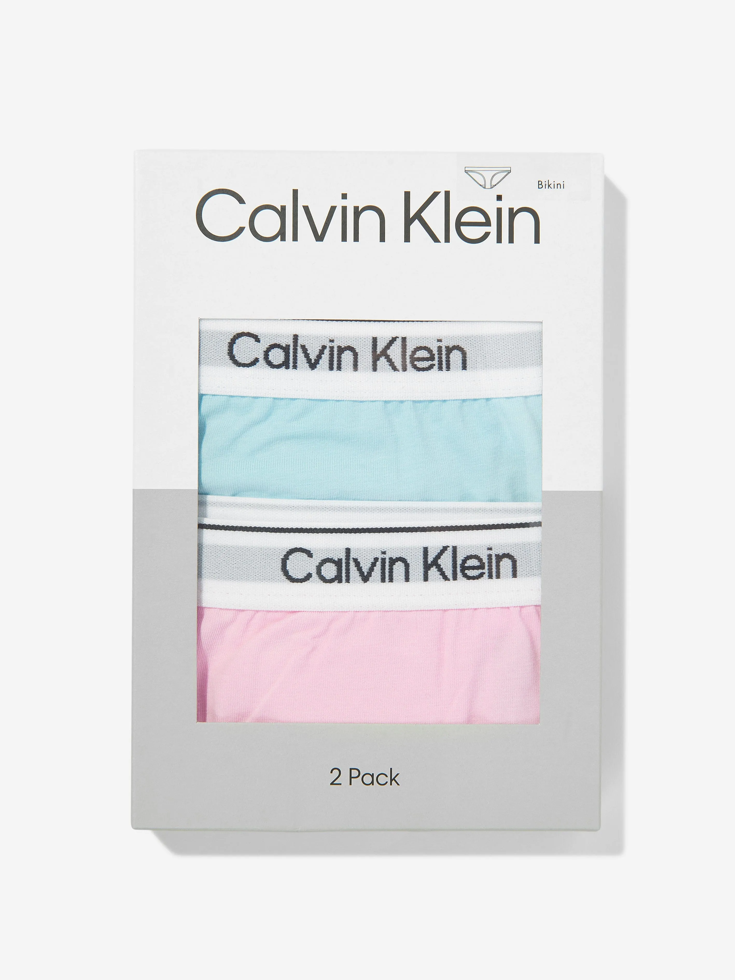 Calvin Klein Girls 2 Pack Bikini Knickers Set in Multicolour