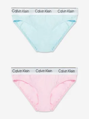Calvin Klein Girls 2 Pack Bikini Knickers Set in Multicolour