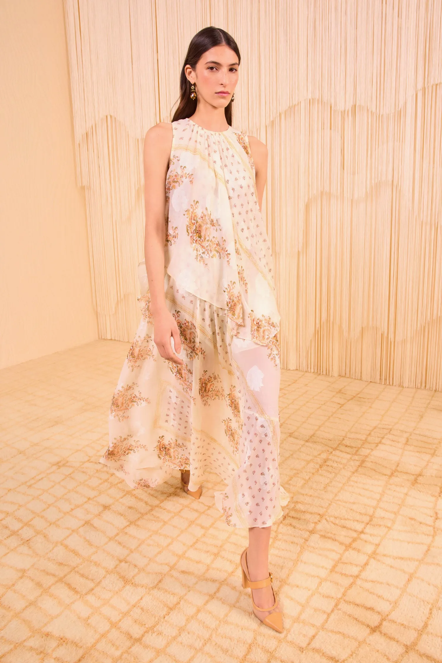 Caprice Asymmetrical Layered Dress - Alabaster Ulla Johnson
