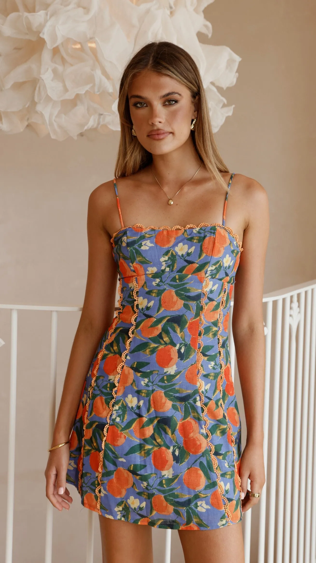 Cartia Mini Dress - Orange Print Billy J