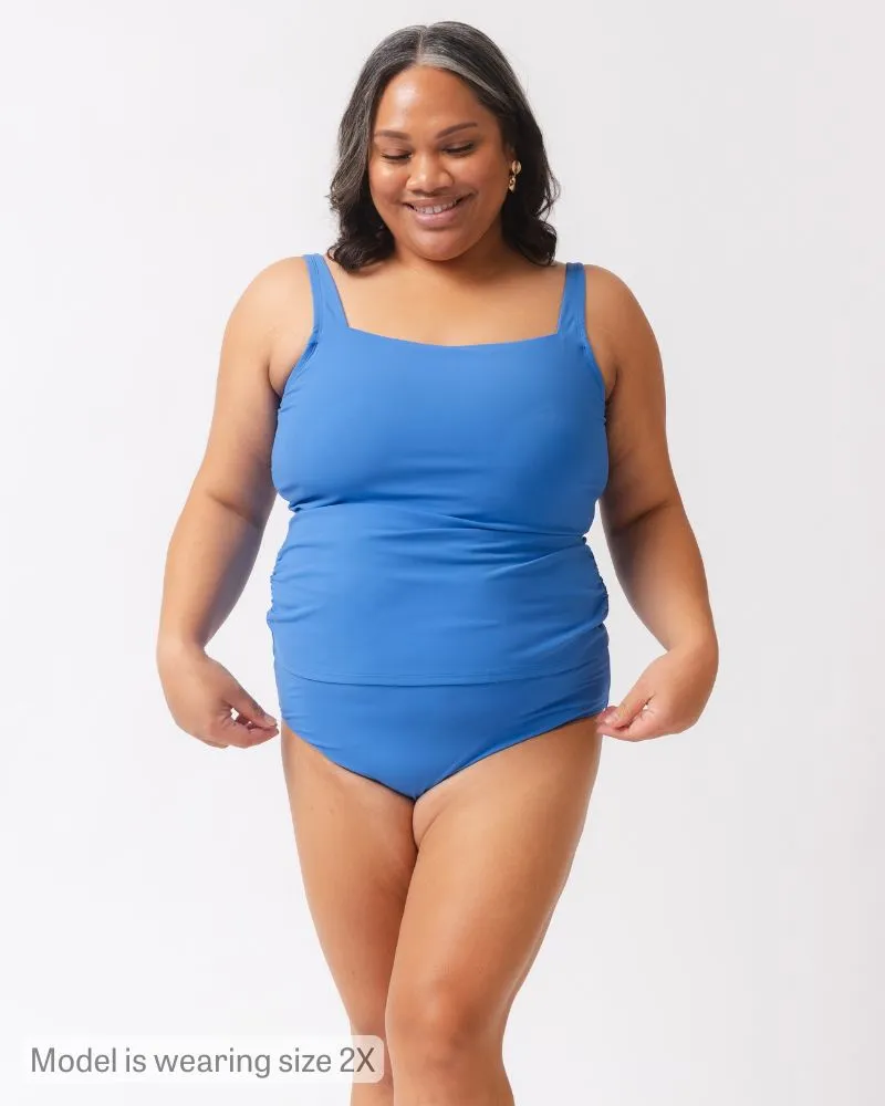 Coastline Blue Square Neck Tankini Top