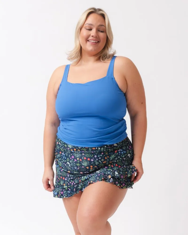 Coastline Blue Square Neck Tankini Top