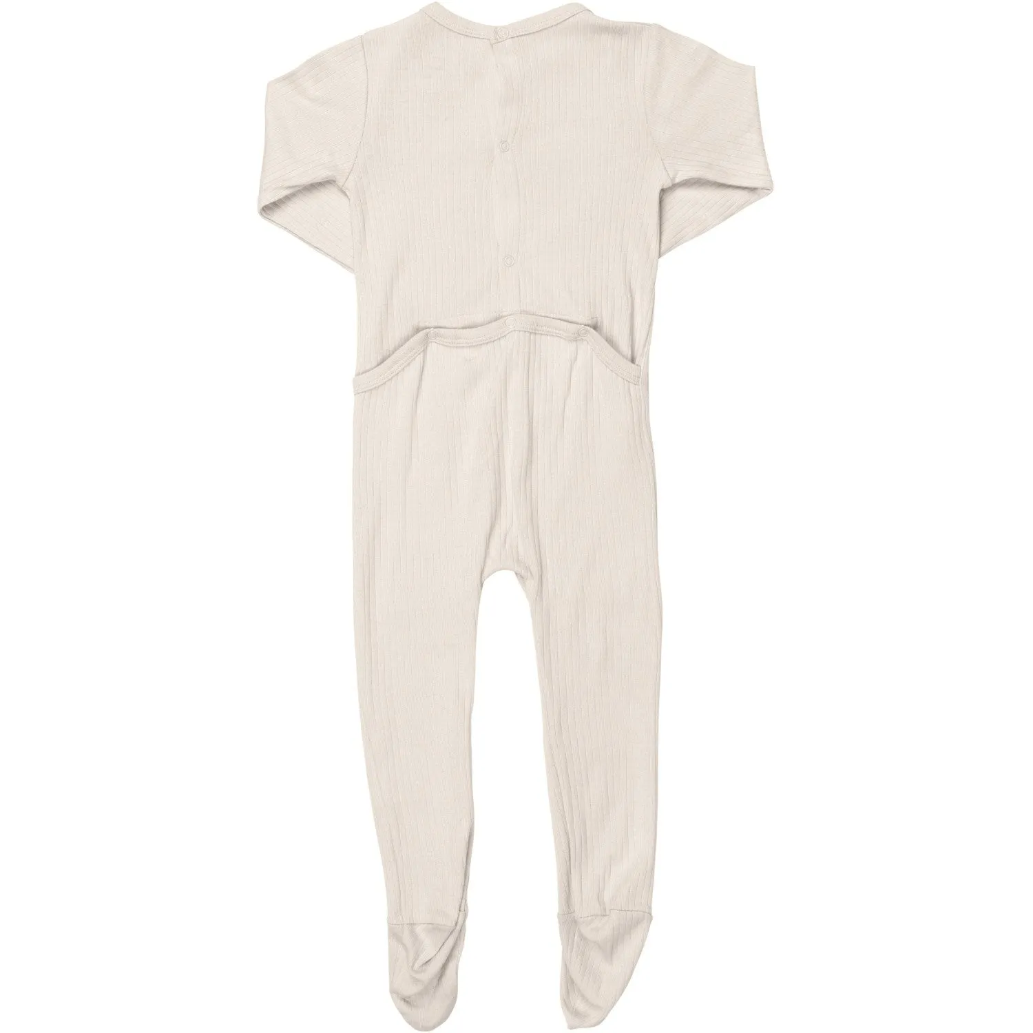 COPENHAGEN COLORS Cream Rib Jersey Full Body W. Back Opening