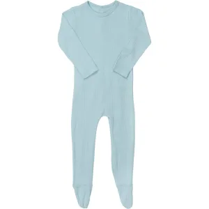COPENHAGEN COLORS Lt. Blue Rib Jersey Full Body W. Back Opening