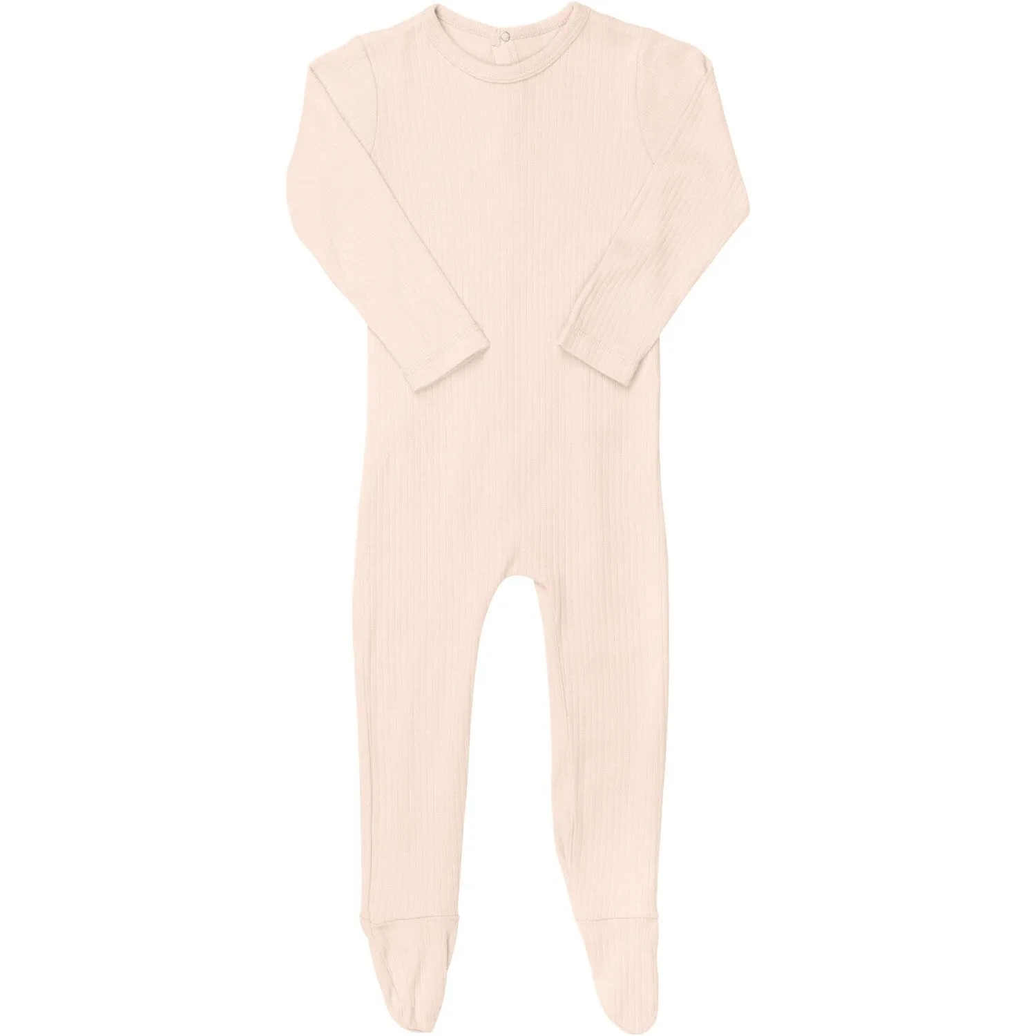 COPENHAGEN COLORS Soft Pink Rib Jersey Full Body W. Back Opening