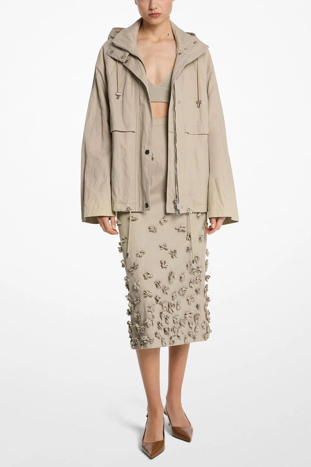 Crushed Hooded Jacket