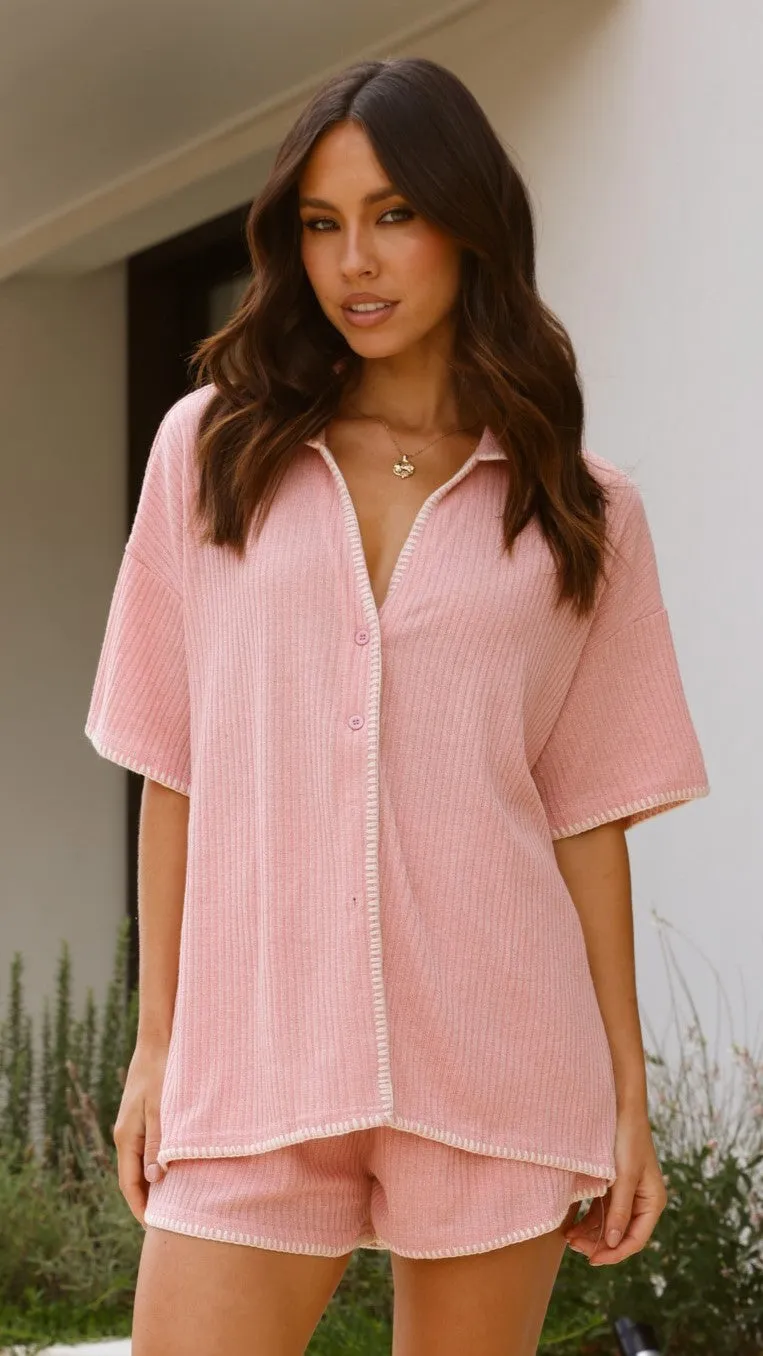 Eden Knit Top and Shorts Set - Pink Billy J