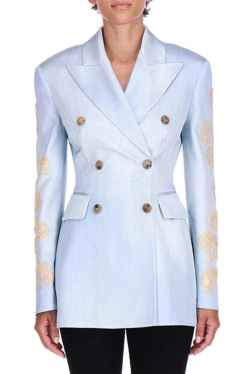 Embroidered Double Breasted Jacket