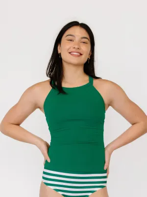 Emerald Double-Cinch Tankini Top