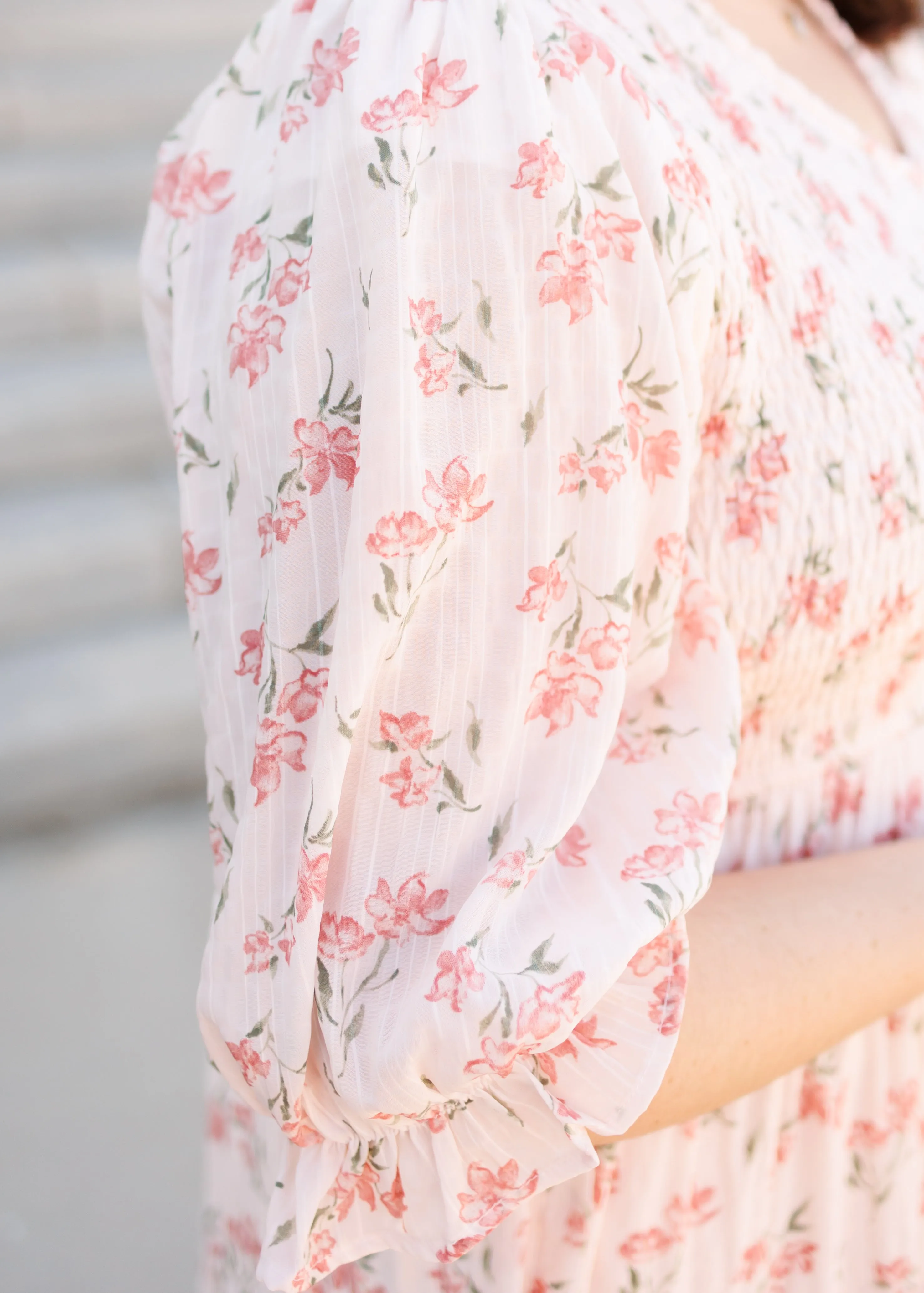 Emmie Pink Floral Tiered Dress