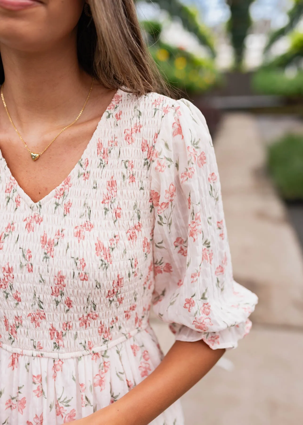 Emmie Pink Floral Tiered Dress