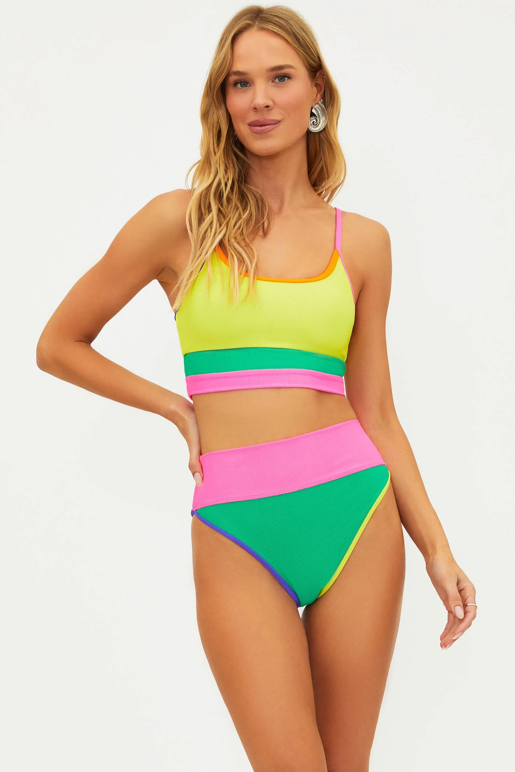 Emmy Bottom Technicolor Colorblock Beach Riot
