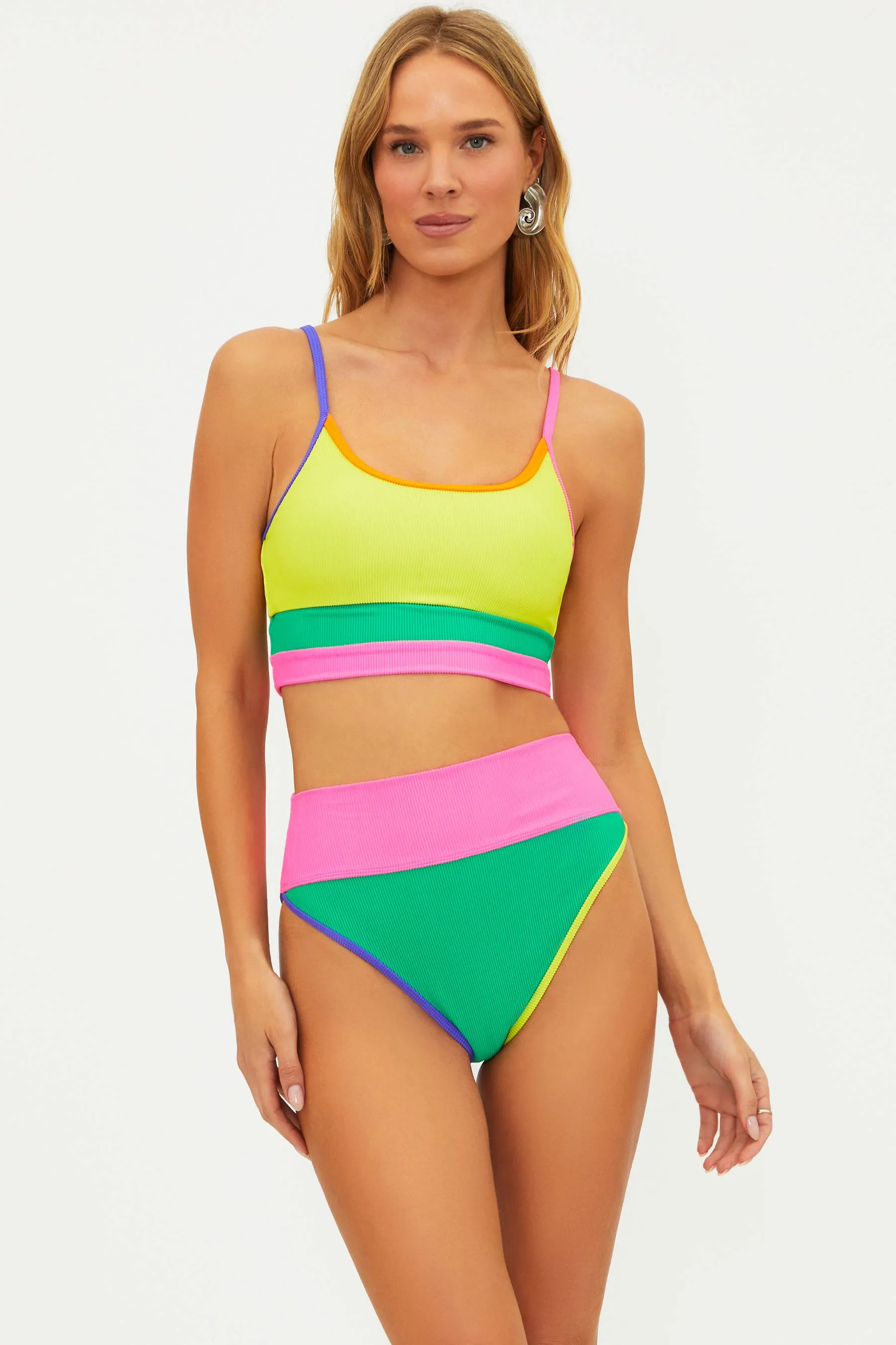 Emmy Bottom Technicolor Colorblock Beach Riot