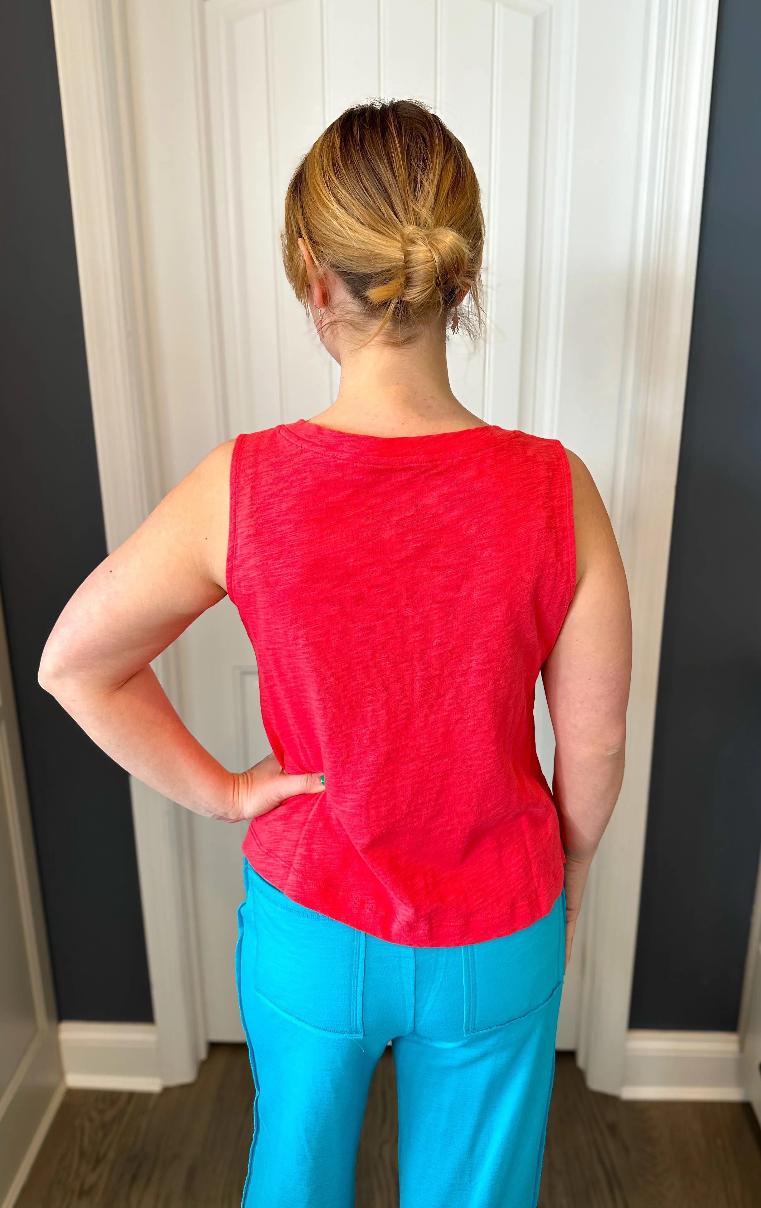 Escape by Habitat Punch Cotton V-Neck Tank