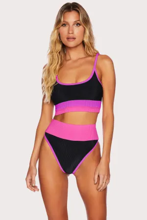 Eva Top Vivid Violet Colorblock Beach Riot