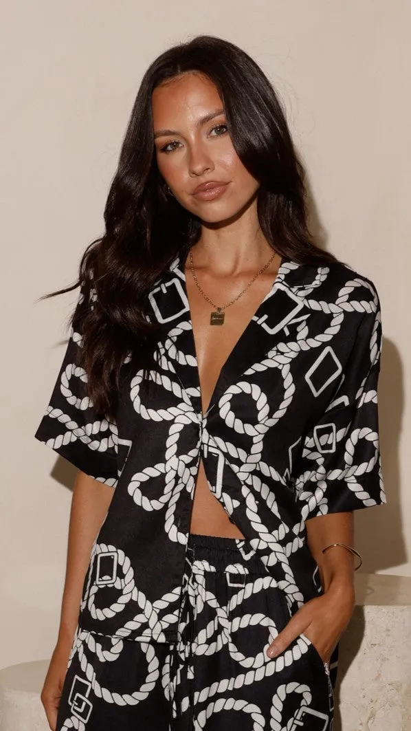 Fergie Pants - Black / White Print Billy J