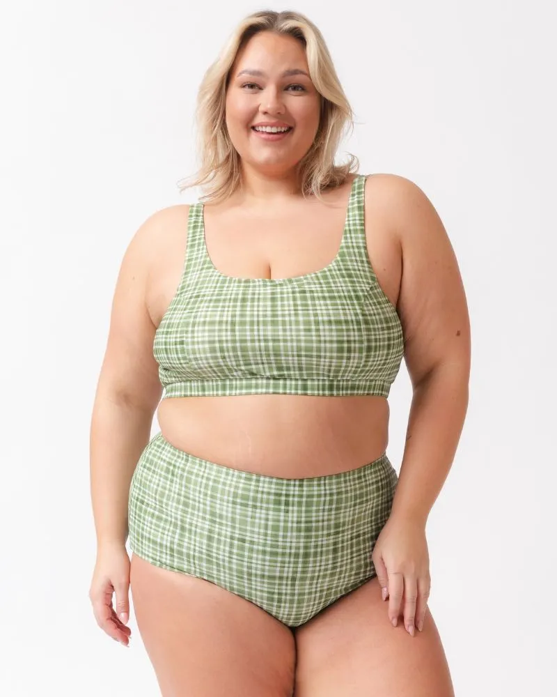 Fern Gingham Scoop Bralette