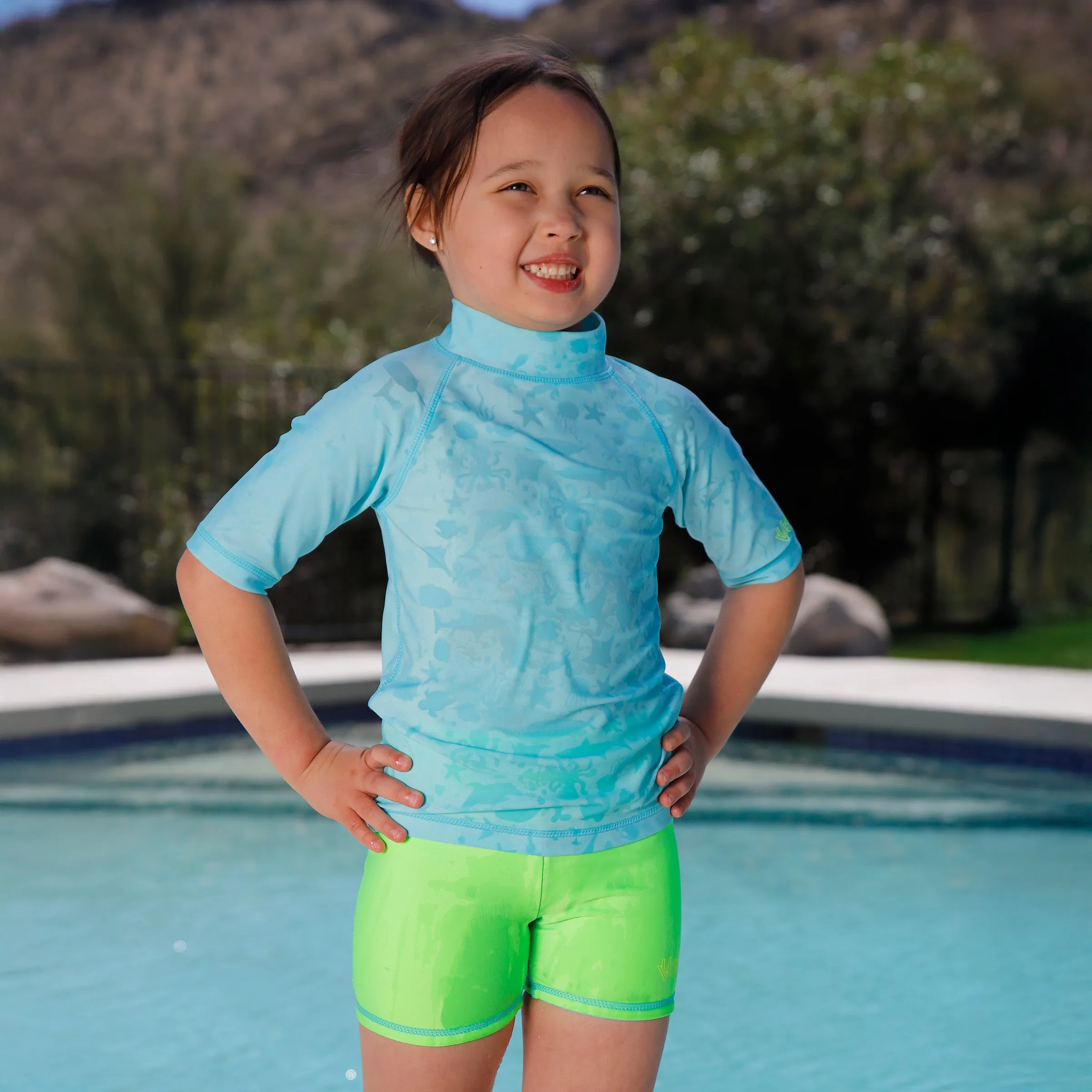Girl's Reversible Active Swim Shorts