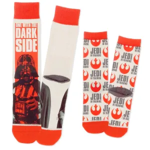 Hallmark Star Wars Darth Vader and Jedi in Training Adult and Child Novelty Crew Socks, Set of 2