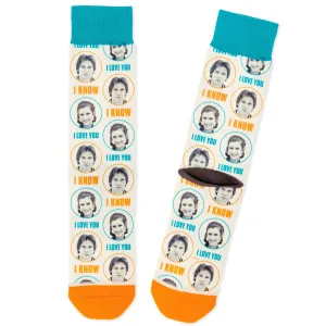 Hallmark Star Wars Hans Solo and Princess Leia I Love You I Know Crew Socks